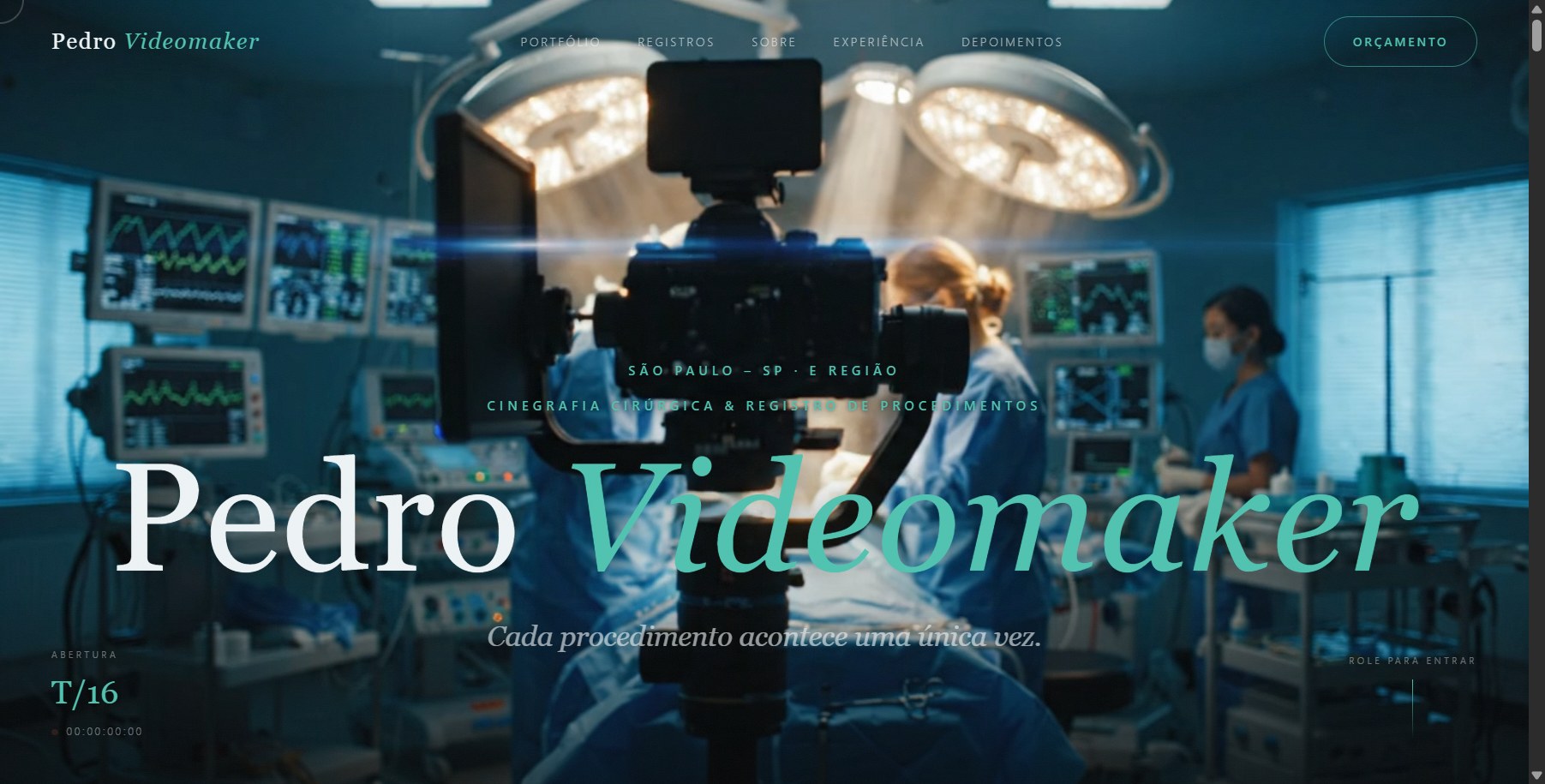 Portfólio conceito Pedro Videomaker